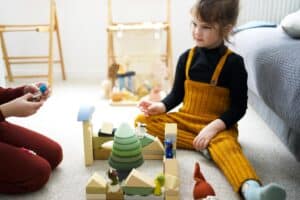 A child playing independently