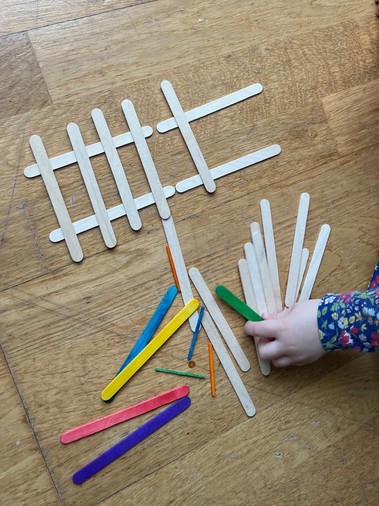 Making a grid with lolly sticks